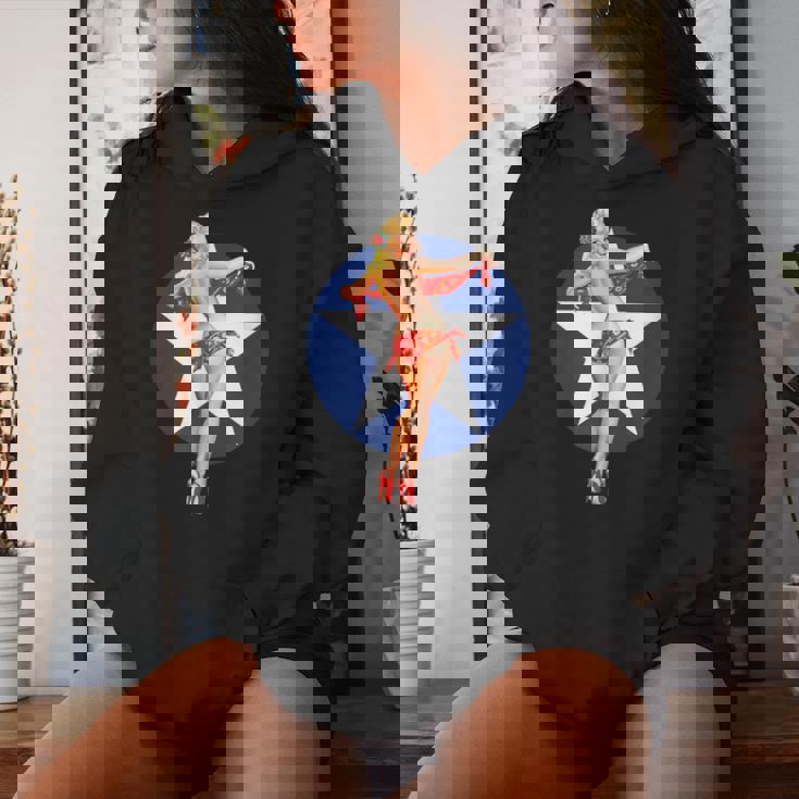 愛国心 ヴィンテージ セクシー ピンナップ 女の子 レディースパーカー 彼女への贈り物