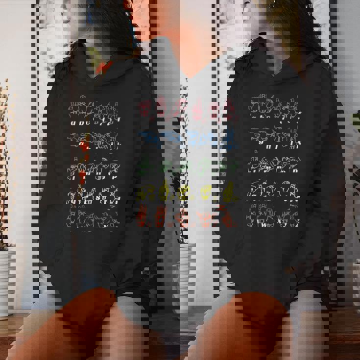 手話tシャツ Asl Teacher手アルファベット学習tシャツ レディースパーカー 彼女への贈り物