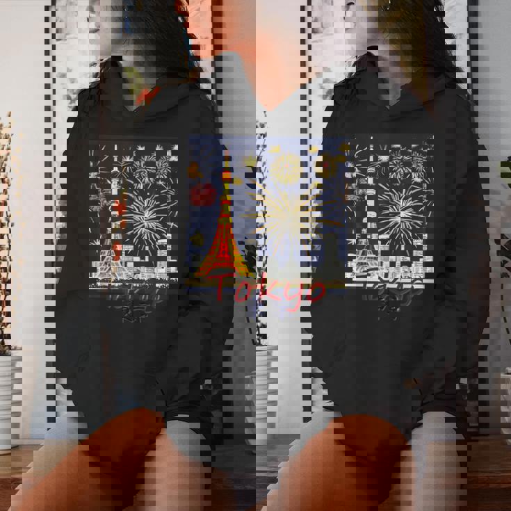 東京 東京タワーと花火大会 日本 漢字 By Kana Kanjin レディースパーカー 彼女への贈り物