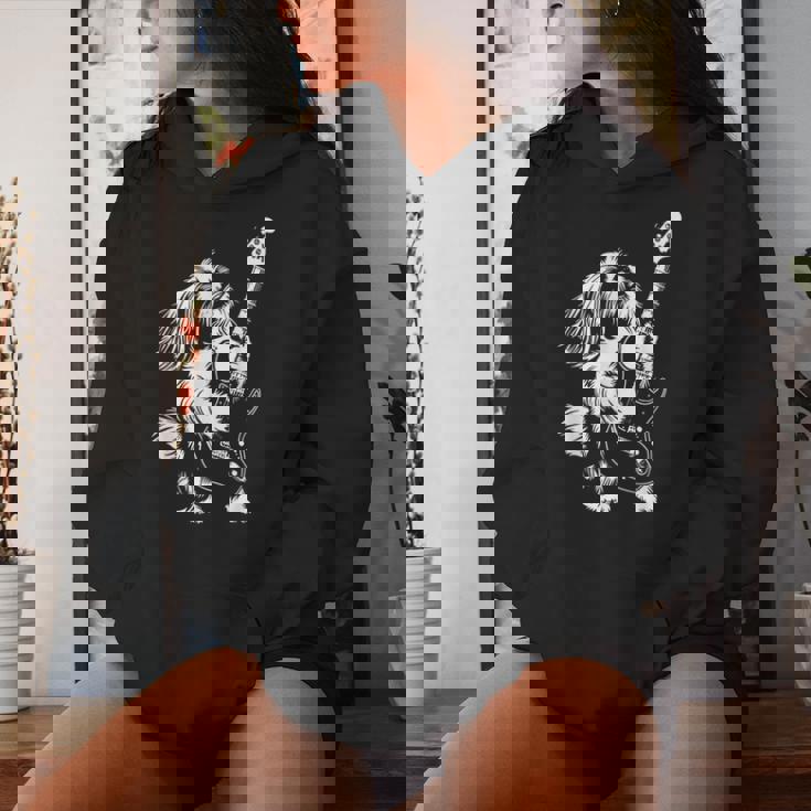 犬 ギタリスト ギター シーズー Dad Mom レディースパーカー 彼女への贈り物