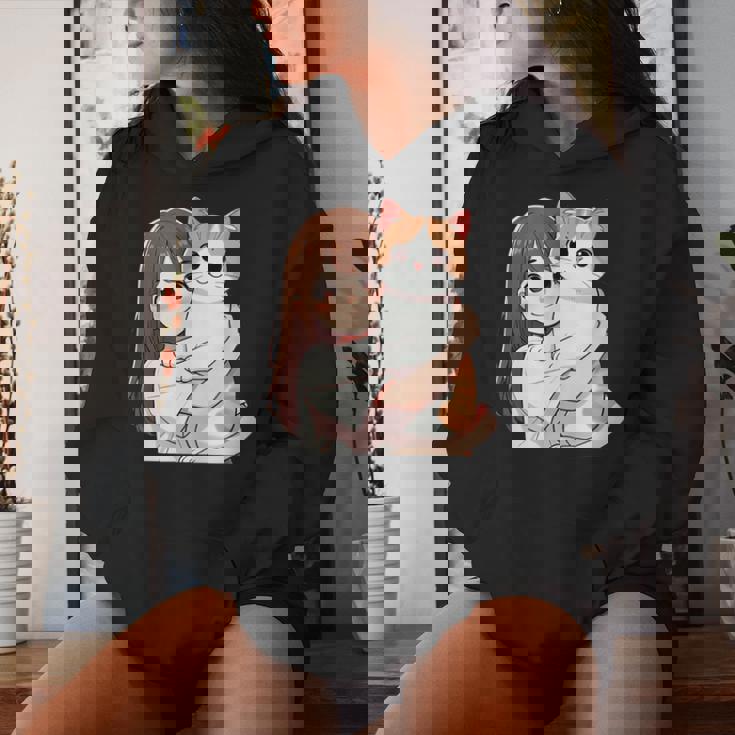 猫と少女 Cat And Girl レディースパーカー 彼女への贈り物