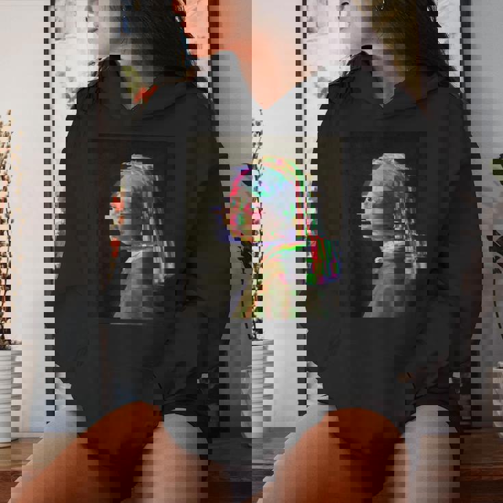 真珠の耳飾りの少女ヨハネスフェルメールグリッチ絵画 Girl With A Pearl Earringermeer レディースパーカー 彼女への贈り物