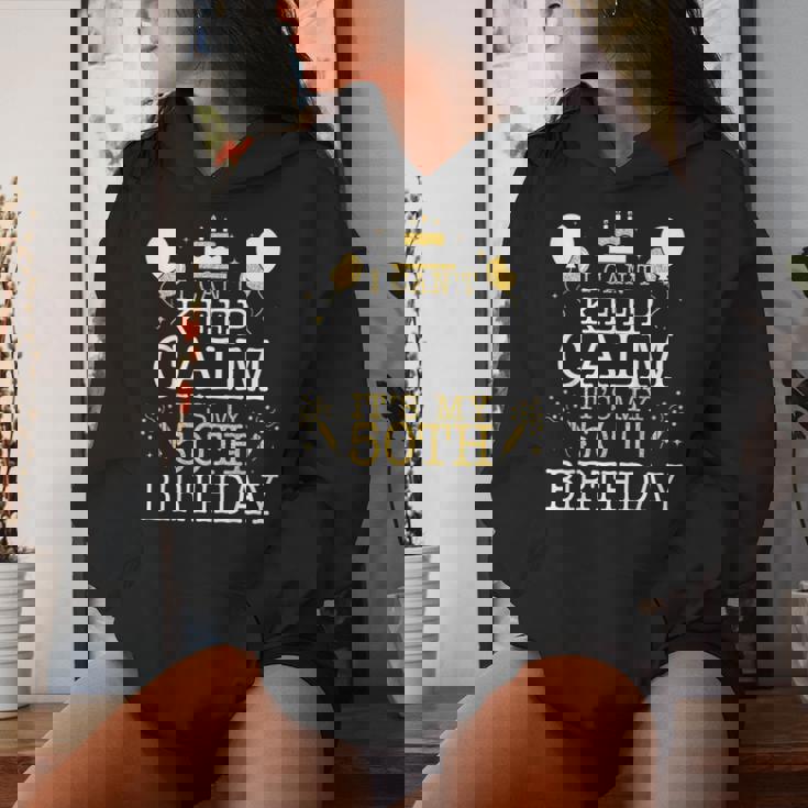 花火とケーキ I Can't Keep Calm It's My 50Th Birthday レディースパーカー 彼女への贈り物