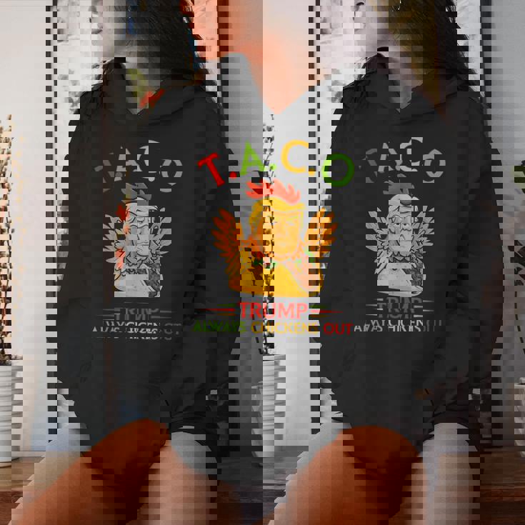 面白い トランプ タコス トランプ Always Chickens Out レディースパーカー 彼女への贈り物