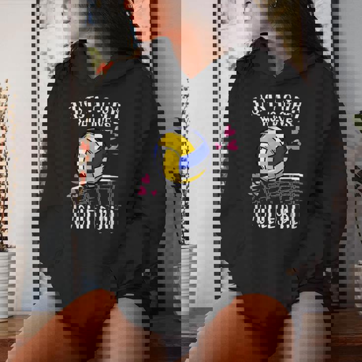 面白いバレーボール愛好家バレーボールを愛するただの女の子 レディースパーカー 彼女への贈り物