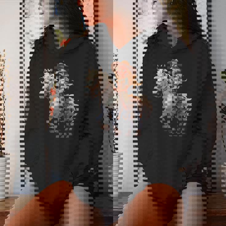 馬 女の子 西洋 乗馬 ポニー 水彩 馬 レディースパーカー 彼女への贈り物