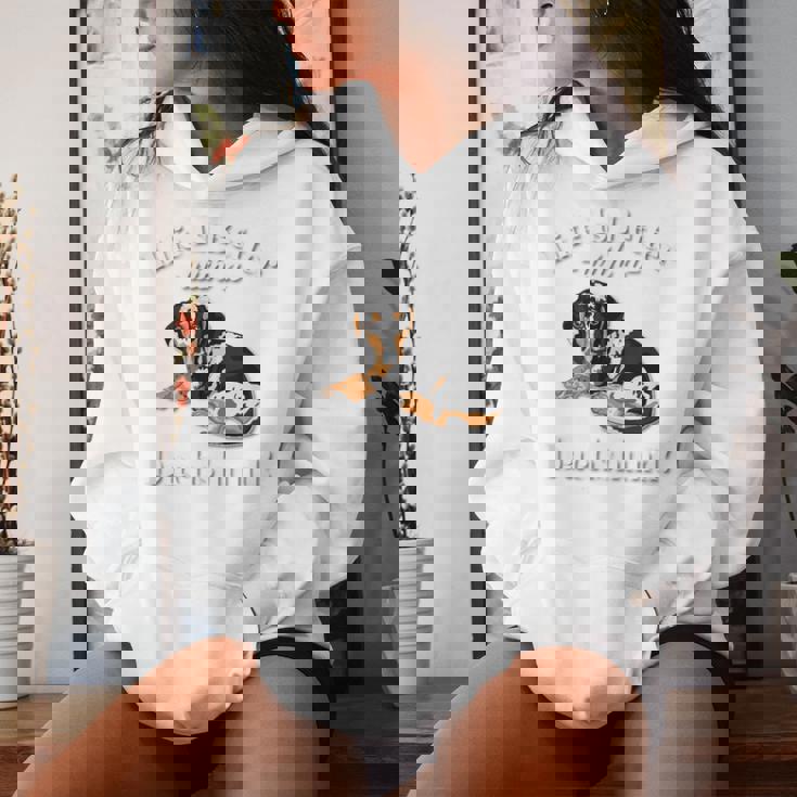 & Life Is Better Dapple Dachshund Lover レディースパーカー 彼女への贈り物