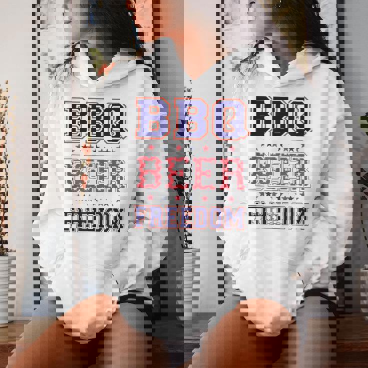 Bbq Beer Freedom レディースパーカー 彼女への贈り物