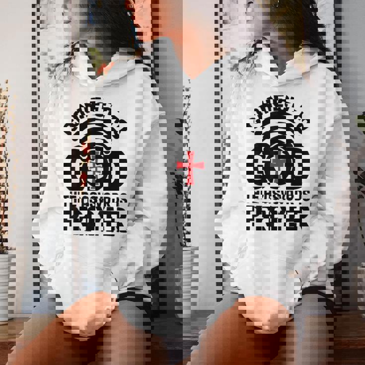 Connect To God The Password Is Prayer Jesus Christian Faith。 レディースパーカー 彼女への贈り物