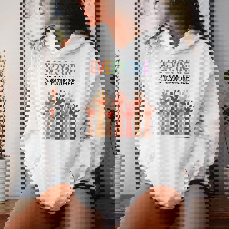 Everyone Is Welcome Here アイダホ 教師 男性 女性 キッズ レディースパーカー 彼女への贈り物