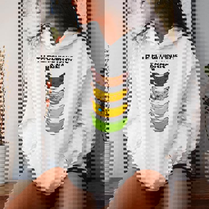 The Evolution Of Banana Novelty Graphic & Cool s レディースパーカー 彼女への贈り物