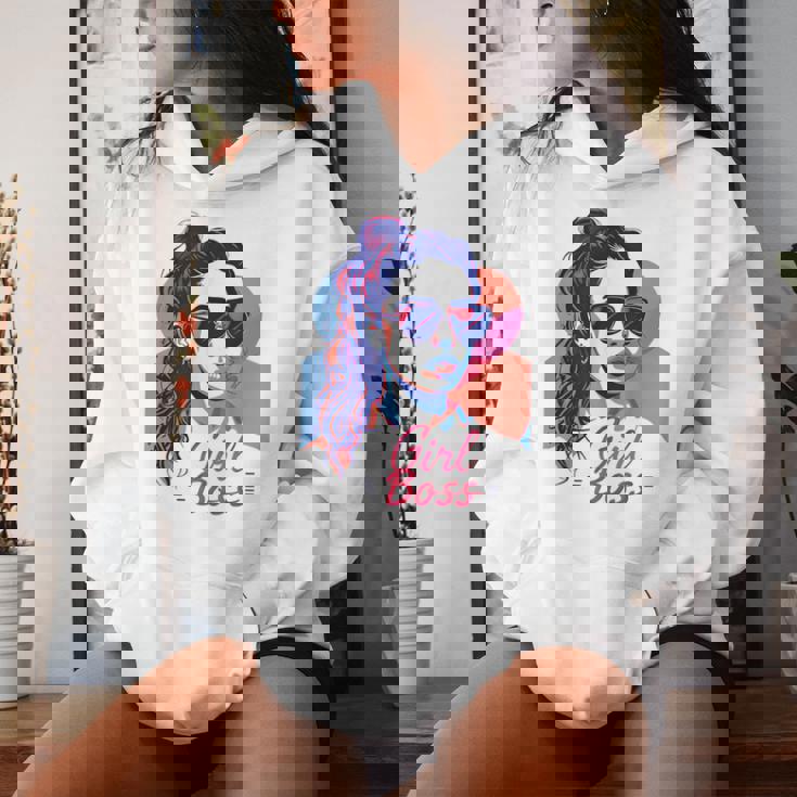 Girl Boss ポップアート セルフエンパワーメント レトロ 1950年代 レディースパーカー 彼女への贈り物