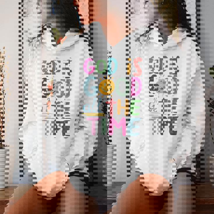 God Is Good All The Time Faith-Based Christian Bible Verse Women Hoodie Gifts for Her