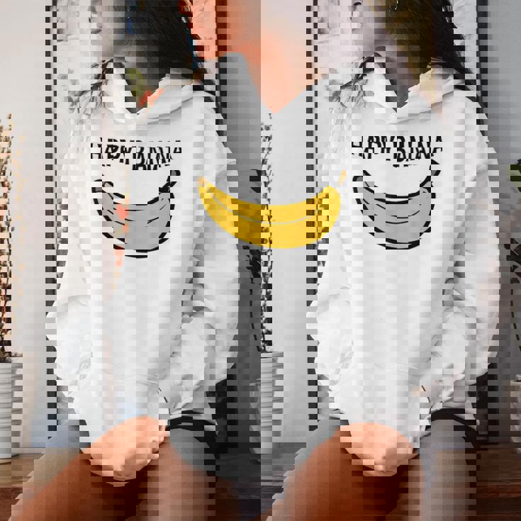 Happy Banana ファニーバナナラブ フルーツバナナ スマイリーフェイス レディースパーカー 彼女への贈り物