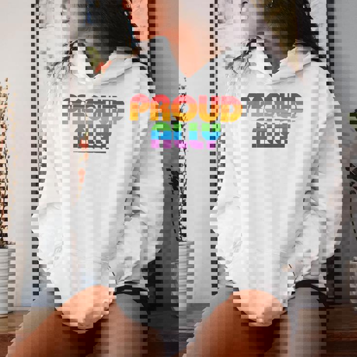 Lgbtq Proud Ally Lesbian Gay Pride Lgbt Ally Rainbowintage レディースパーカー 彼女への贈り物