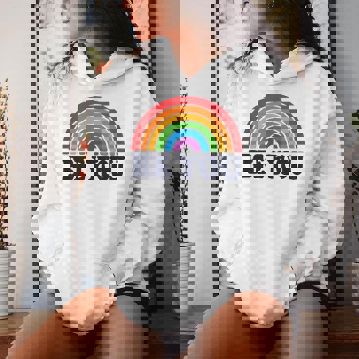 Lgbtq Be You Pocket Gay Pride Lgbt Ally Rainbow Flagintage レディースパーカー 彼女への贈り物