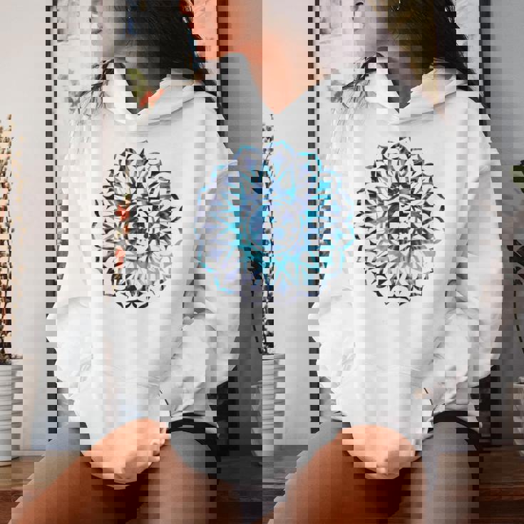 Mandala Luna Estrellas Azul Yoga Budistapiritual Namaste In Mangas Sudadera con capucha para mujer Regalos para ella