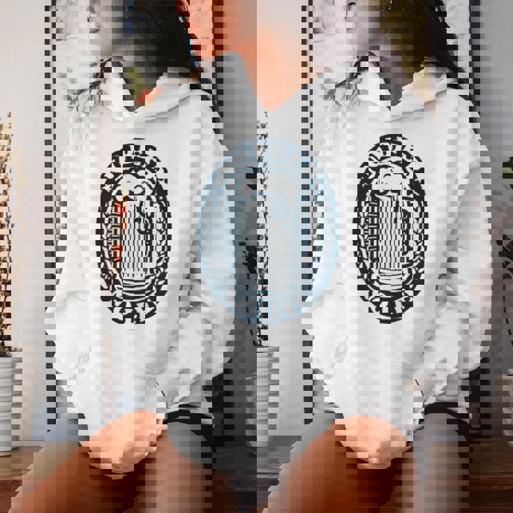 No Beer No Life ヴィンテージ飲料 ビール愛好家向け 左胸 レディースパーカー 彼女への贈り物