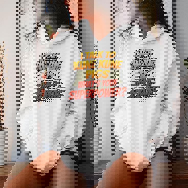 Pig Dad Mom Talkuperpower Kune Kune レディースパーカー 彼女への贈り物