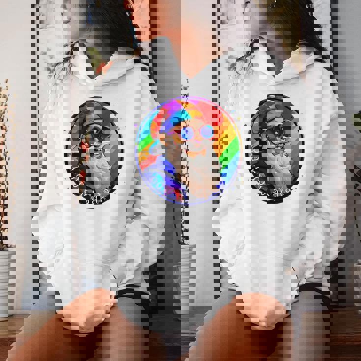 Santaclaus Rainbow 長袖tシャツ レディースパーカー 彼女への贈り物