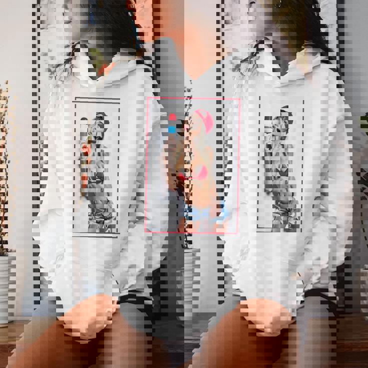 Sexy Girl グラフィックtシャツ セクシーアイスポップピンナップ 3 バックプリント レディースパーカー 彼女への贈り物