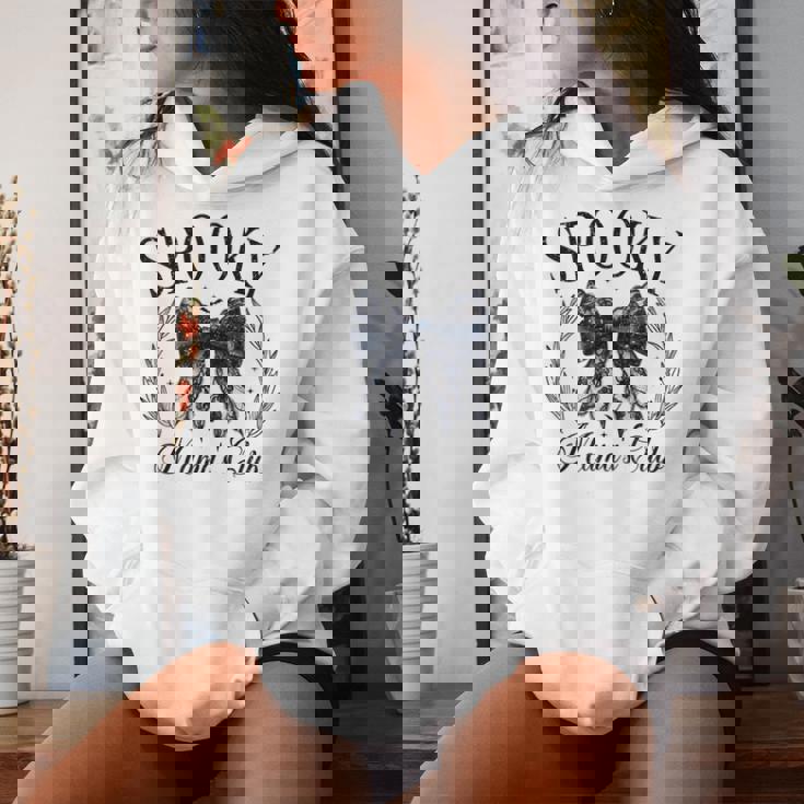 Spooky Mamas Club ソーシャル ハロウィン ダークコケット ブラック リボン レディースパーカー 彼女への贈り物