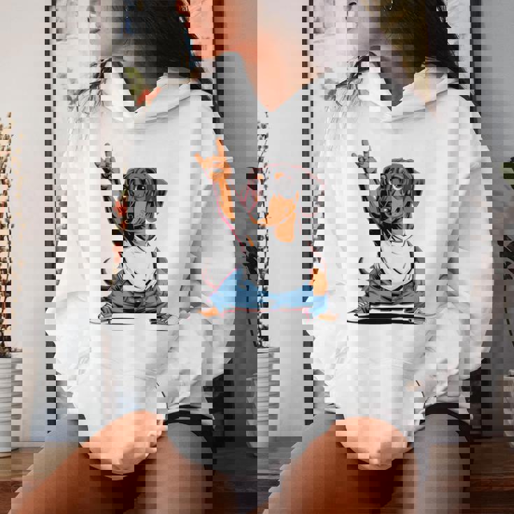 Teckel ロックミュージック 男性 子供 女性 ソーセージ 犬 ダックスフンド 長袖tシャツ レディースパーカー 彼女への贈り物