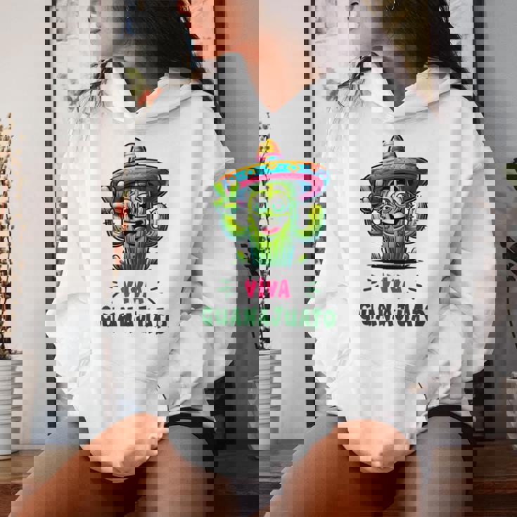 Viva Guanajuato Mexico Cactus ビバ・グアナファト・メキシコ サボテン・ソンブレロ レディースパーカー 彼女への贈り物