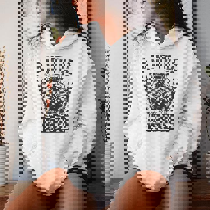 おもしろいアライグマのグラフィック 小さなフェラル 幼児 男の子 女の子 フェラル レディースパーカー 彼女への贈り物