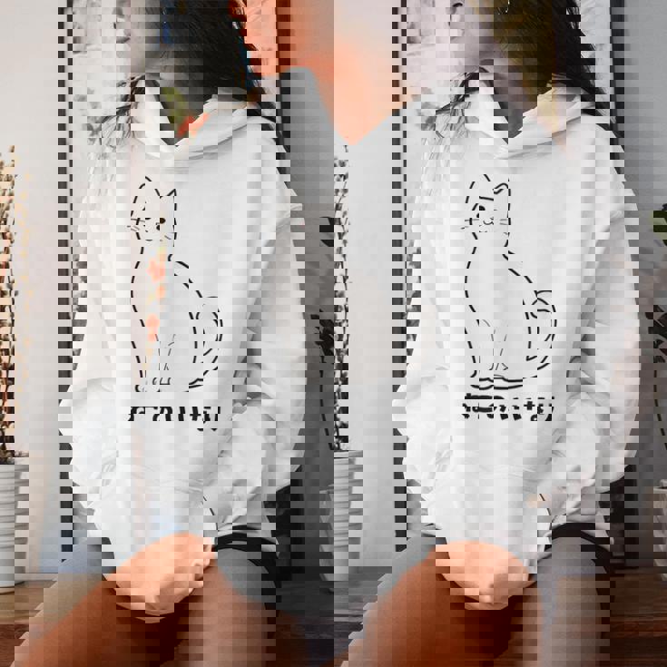 ねこのいいなり 猫 ネコ 白猫 イラスト おもしろ おしゃれ シンプル かわいい 猫飼い 猫好き 男性 女性 レディースパーカー 彼女への贈り物