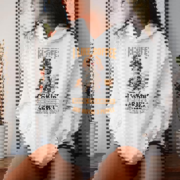 キャバリア・キング・チャールズ・スパニエル犬種 I Like Coffee My レディースパーカー 彼女への贈り物