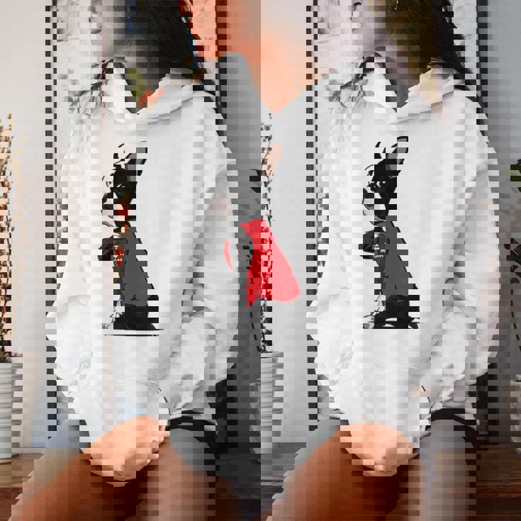 ボストンテリア I Love Mom タトゥーシャツ 面白いボストンテリア レディースパーカー 彼女への贈り物