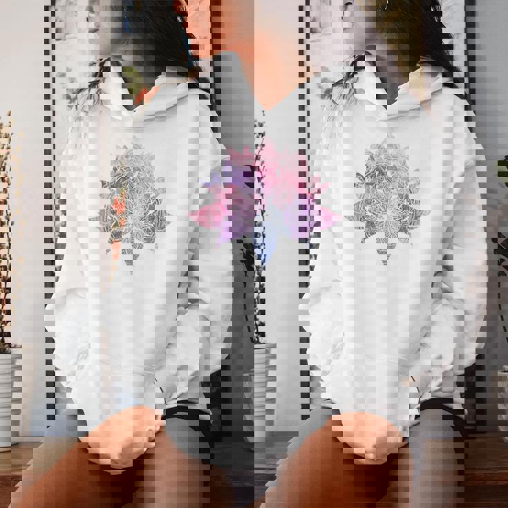 ヨガ 瞑想 カラフル ボーホー ロータス 曼荼羅 蓮の花 レディースパーカー 彼女への贈り物