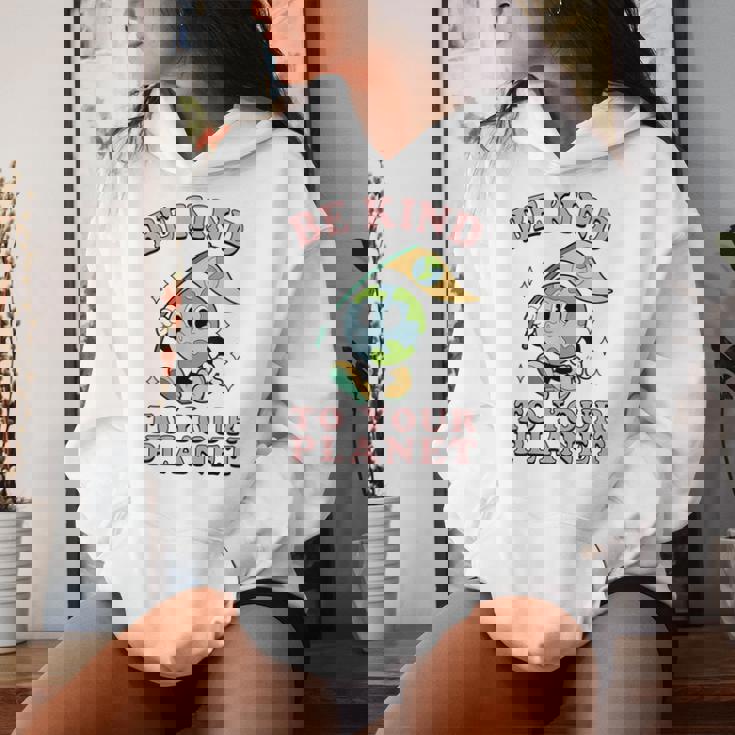 レトロ グルービー Be Kind To Your Planet Earth Day 70年代 80年代 4月 レディースパーカー 彼女への贈り物