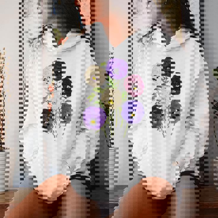 ヴィンテージ パンジー 花 ガーデニング パンジー 恋人 レディースパーカー 彼女への贈り物