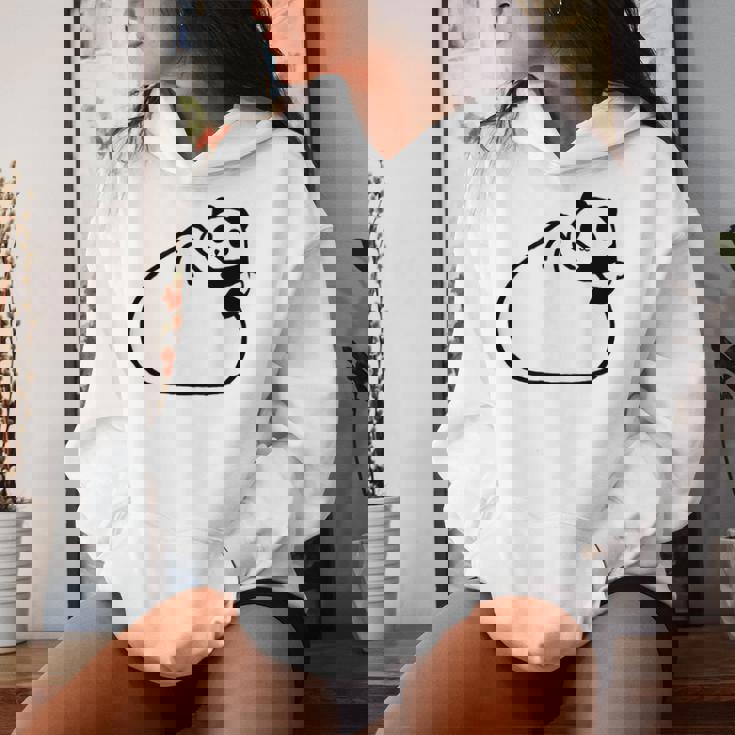 肉まんに抱きつくパンダ かわいい チャイナ 白黒 Panda Meat Bun レディースパーカー 彼女への贈り物