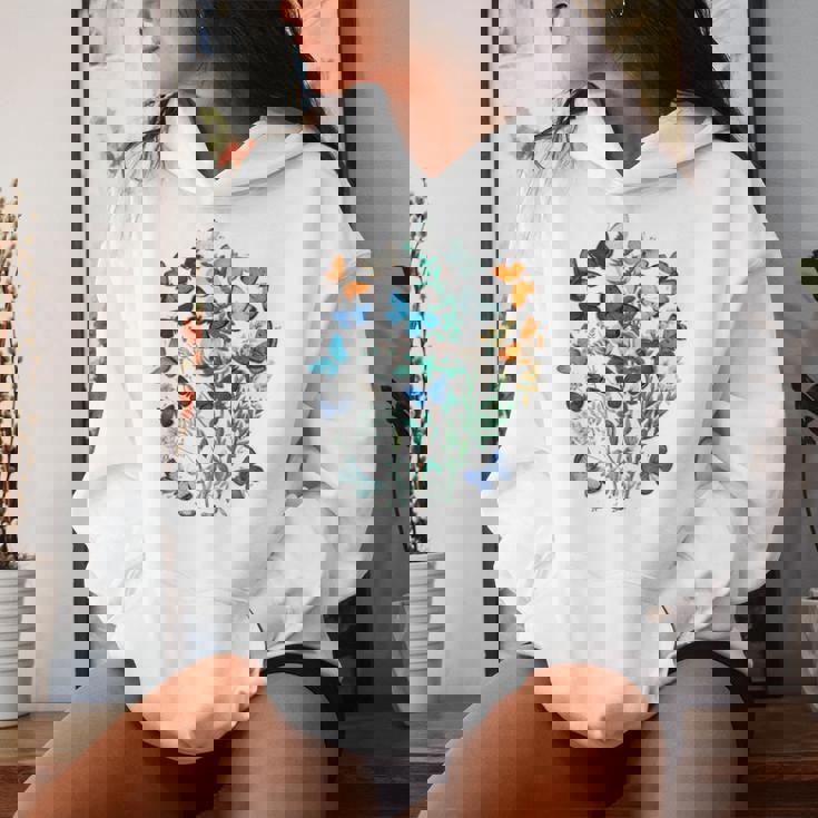 花 蝶々 かわいい フラワー 蝶 アート メンズ レディース 服 母 女性用 おしゃれ レディースパーカー 彼女への贈り物