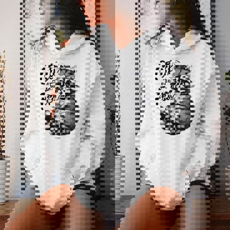 野生の女の子の夏の面白いミームかわいいけど野生のアライグマ休暇 レディースパーカー 彼女への贈り物