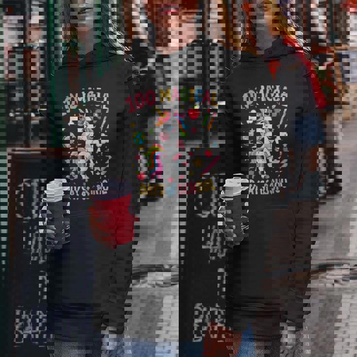 100Th Day Ofchool Unicorn 100 魔法の日々 先生 女の子 レディースパーカー 面白い贈り物