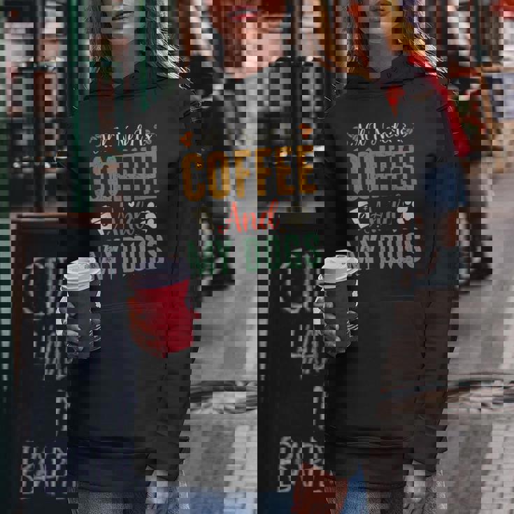 All I Need Is Coffee And My Dogs レディースパーカー 面白い贈り物