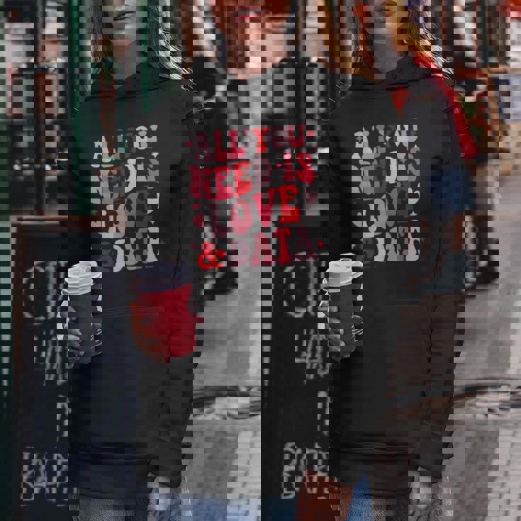 All You Need Is Love And Data Teacher バレンタインデー グルービー レディースパーカー 面白い贈り物