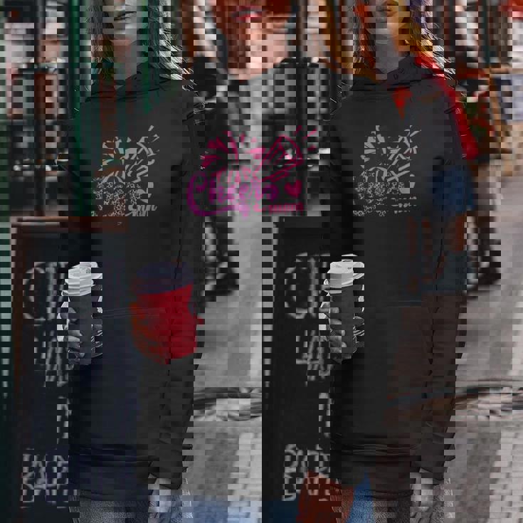 Cheer Mom ヒョウ文字 チアポンポン メガホン付き レディースパーカー 面白い贈り物