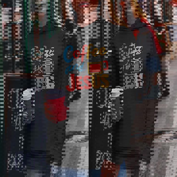 Coffee And Jesus Awesome Christian Caffeine Lover Church レディースパーカー 面白い贈り物