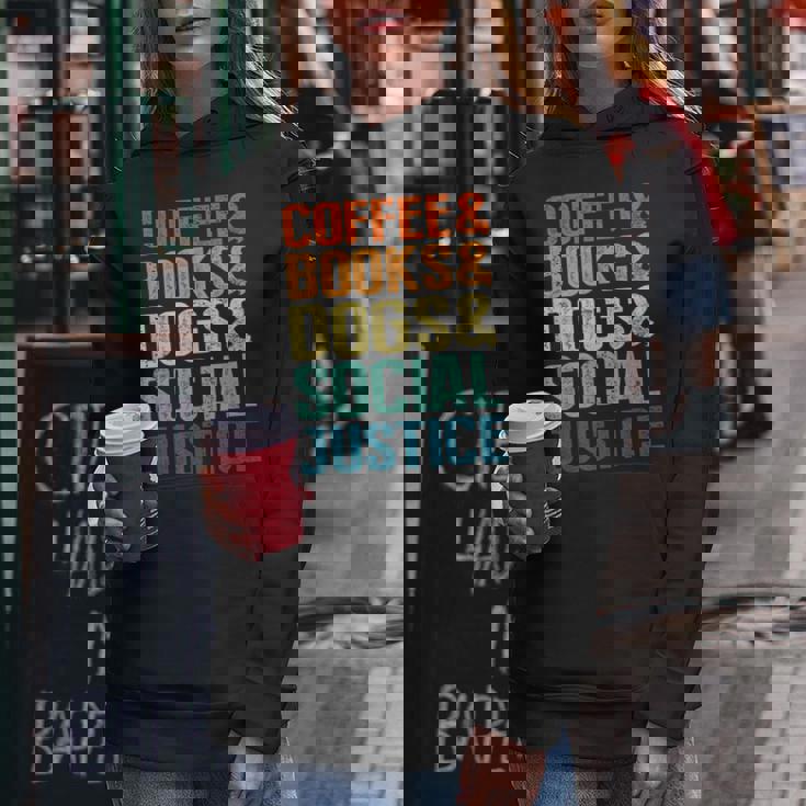 Coffee Books Dogsocial Justice レディースパーカー 面白い贈り物