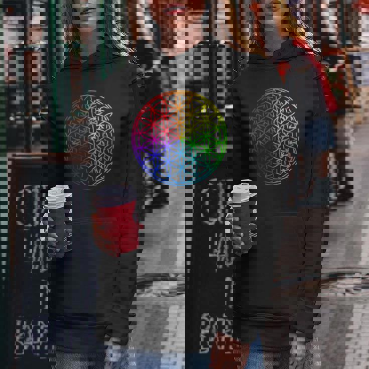 Flower Of Lifeacred Geometry Yogaフラワーオブライフ神聖幾何学瞑想ヨガ レディースパーカー 面白い贈り物