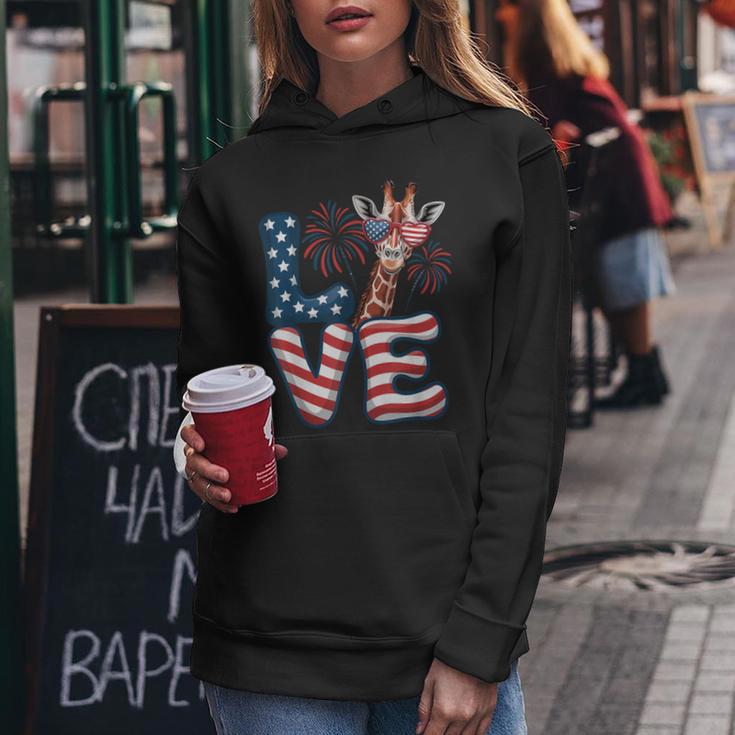 Giraffe Love 4Th Of July Usa Flag Giraffe Women Women Hoodie Personalized Gifts Giraffe Love 4Th Of July Usa Flag Giraffe Women Women Hoodie Personalized Gifts