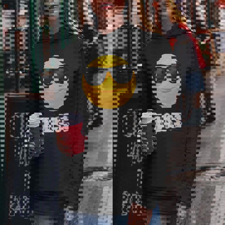 Girl & Boy Boss サングラス 顔文字シャツ クールな顔 レディースパーカー 面白い贈り物