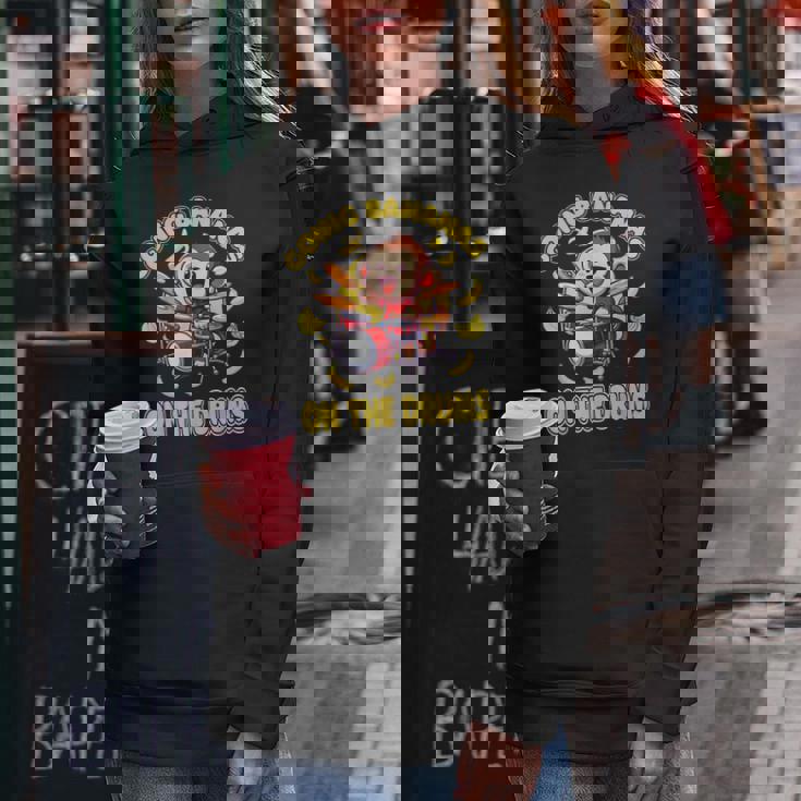 Going Bananas On The Drums 面白いドラム演奏 猿 レディースパーカー 面白い贈り物