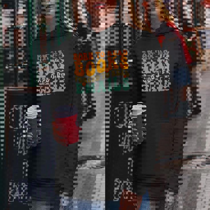 Groovy Born To Read 本 強制的に読む メール 読書 レディースパーカー 面白い贈り物