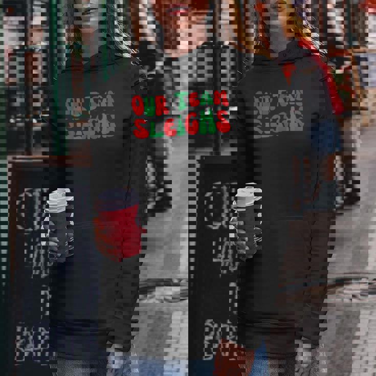 Groovy Our Teamleighs面白いクリスマスユーモア レディースパーカー 面白い贈り物